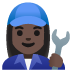 👩🏿‍🔧 woman mechanic: dark skin tone display on Google